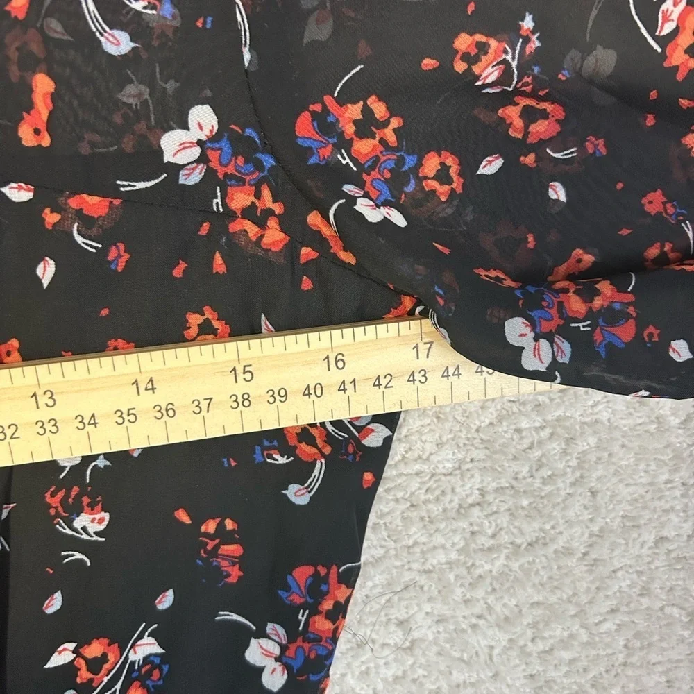 Lulus Floral to See Black Floral Print Long Sleeve Mini Dress Size Medium
